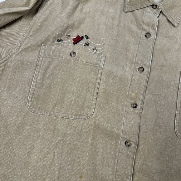 Vintage Looney Tunes Tweety Bird‎ Corduroy Button Longsleeve Shirt Size XL - Picture 10 of 14